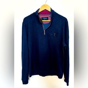Ted Baker London Dark Blue 1/4 Half Zip Pullover Sweater size 5/42/XL